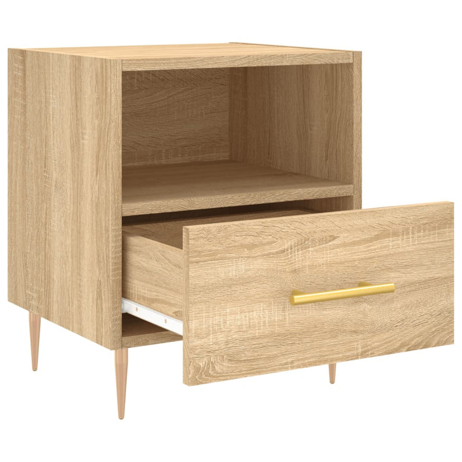 Nachtkastjes 2 st 40x35x47,5 cm bewerkt hout sonoma eikenkleur