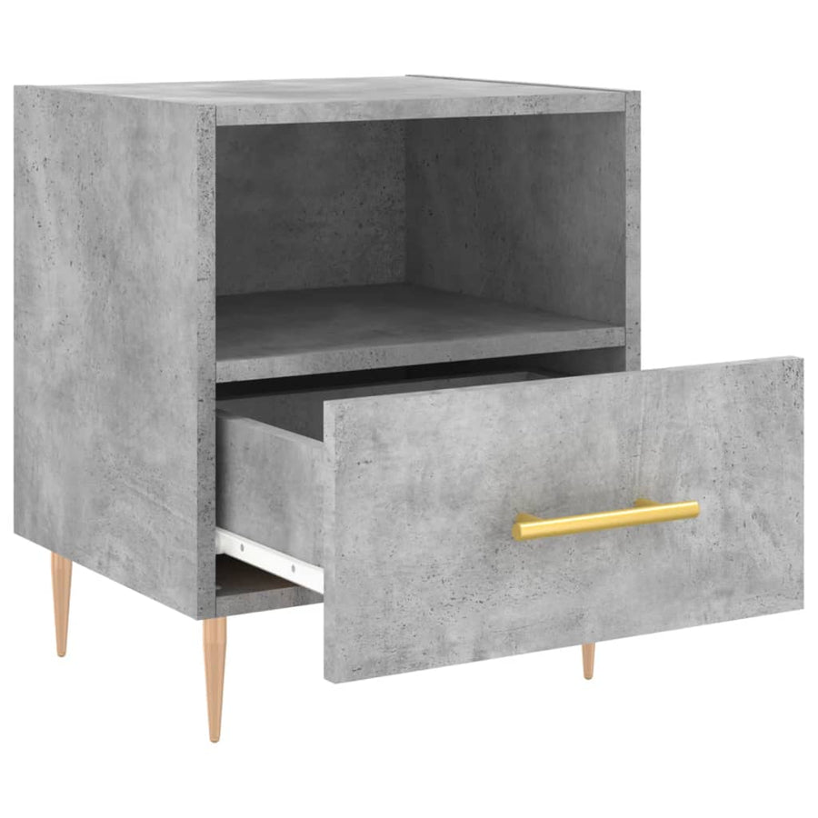 Nachtkastje 40X35X47,5 Cm Bewerkt Hout 1 Betongrijs