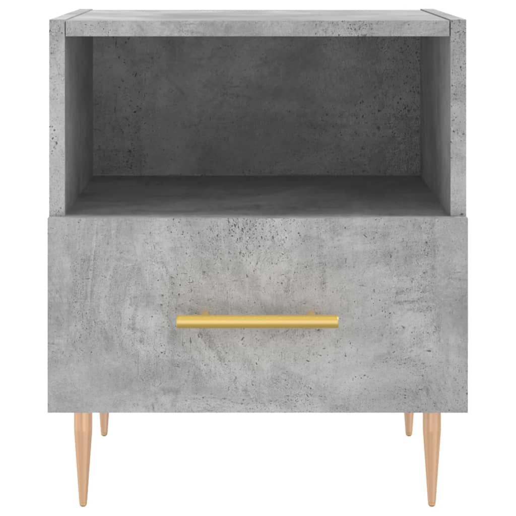 Nachtkastje 40X35X47,5 Cm Bewerkt Hout 1 Betongrijs