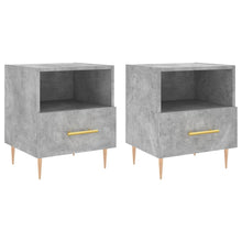 Nachtkastjes 2 st 40x35x47,5 cm bewerkt hout betongrijs
