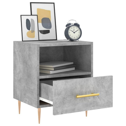 Nachtkastjes 2 st 40x35x47,5 cm bewerkt hout betongrijs