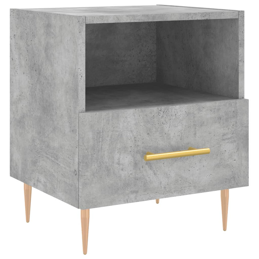 Nachtkastjes 2 st 40x35x47,5 cm bewerkt hout betongrijs