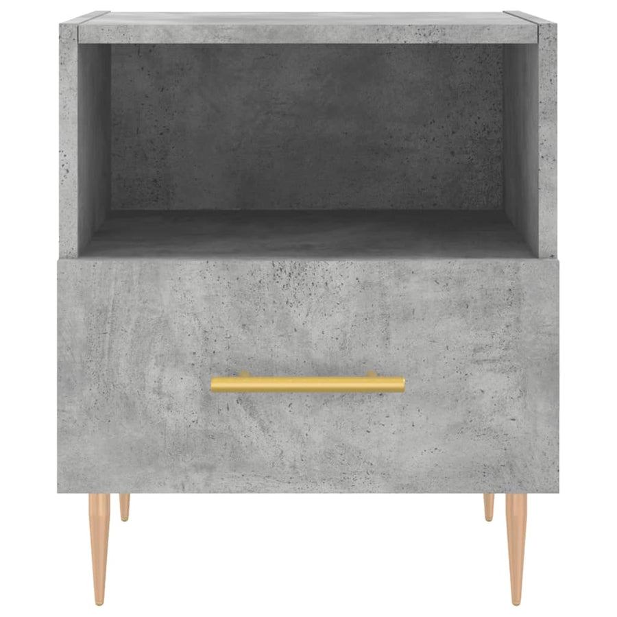 Nachtkastjes 2 st 40x35x47,5 cm bewerkt hout betongrijs