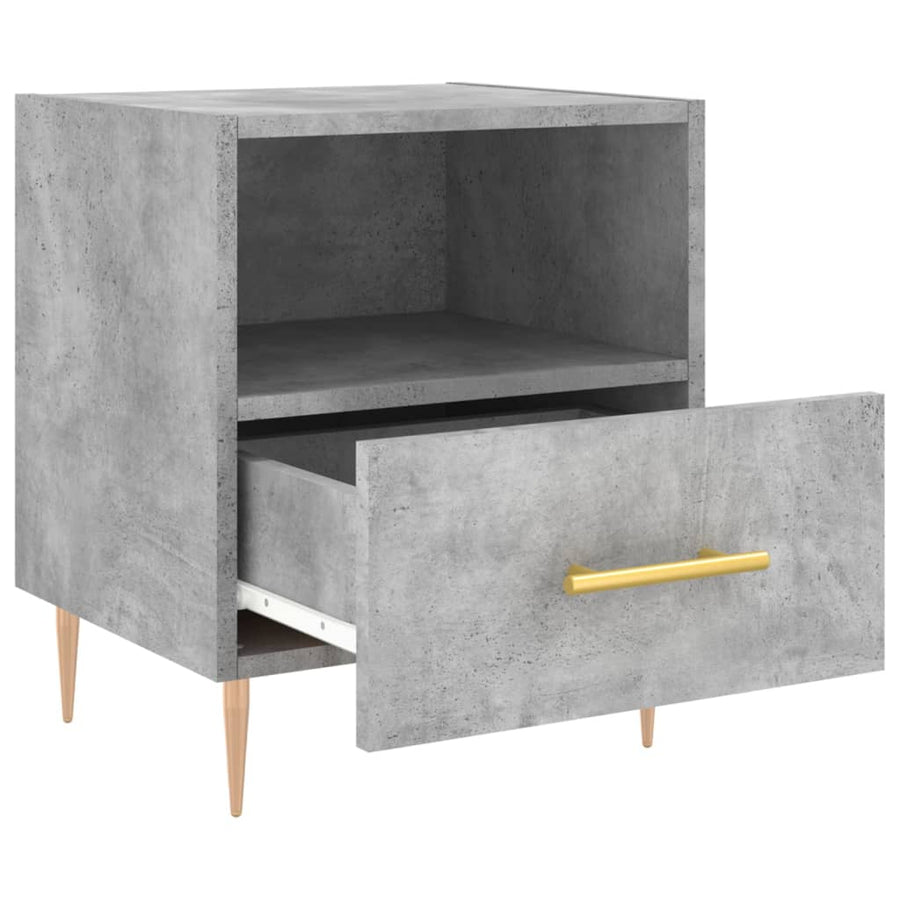 Nachtkastjes 2 st 40x35x47,5 cm bewerkt hout betongrijs