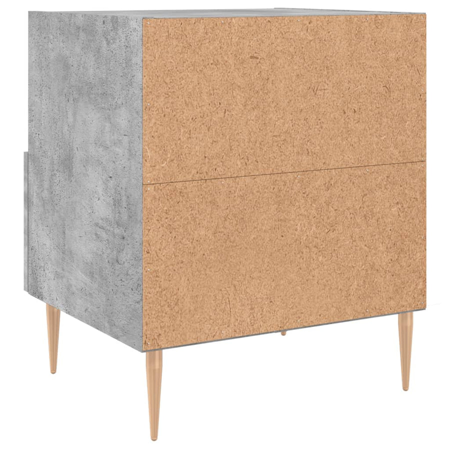 Nachtkastjes 2 st 40x35x47,5 cm bewerkt hout betongrijs