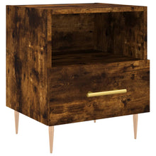Nachtkastje 40X35X47,5 Cm Bewerkt Hout Kleurig 1 Gerookt eiken