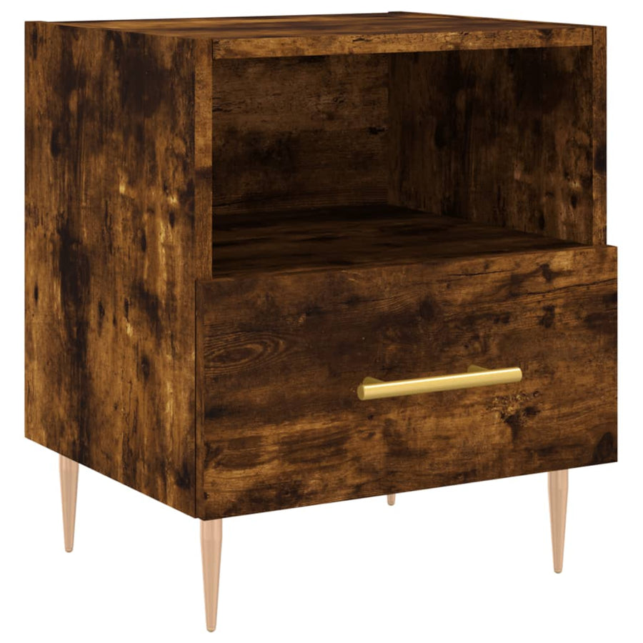Nachtkastjes 40X35X47,5 Cm Bewerkt Hout Kleur 2 Gerookt eiken