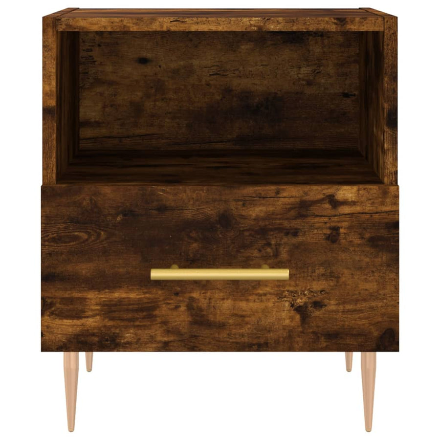 Nachtkastjes 40X35X47,5 Cm Bewerkt Hout Kleur 2 Gerookt eiken