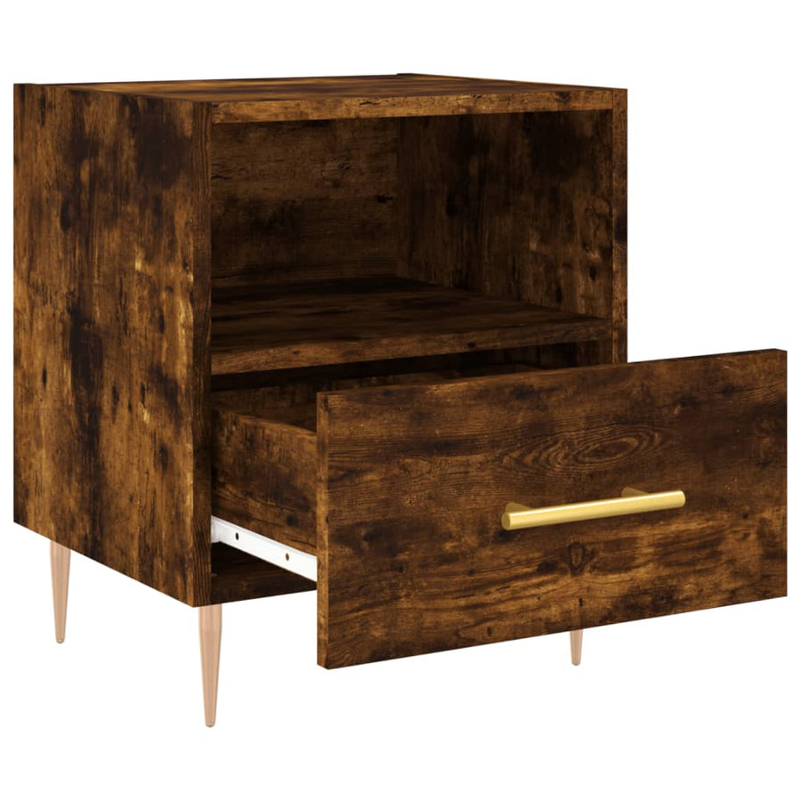 Nachtkastjes 40X35X47,5 Cm Bewerkt Hout Kleur 2 Gerookt eiken