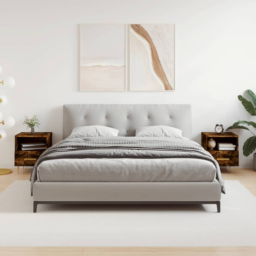 Nachtkastjes 40X35X47,5 Cm Bewerkt Hout Kleur 2 Gerookt eiken
