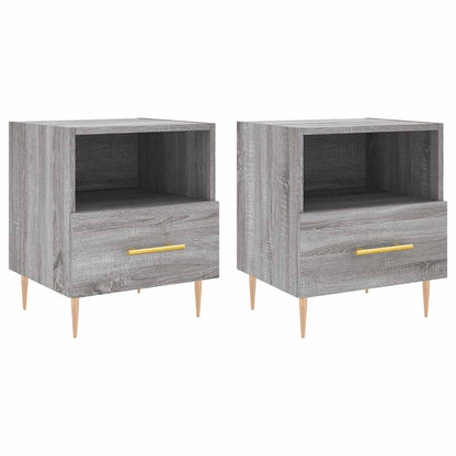 Nachtkastjes 2 st 40x35x47,5 cm bewerkt hout grijs sonoma eiken