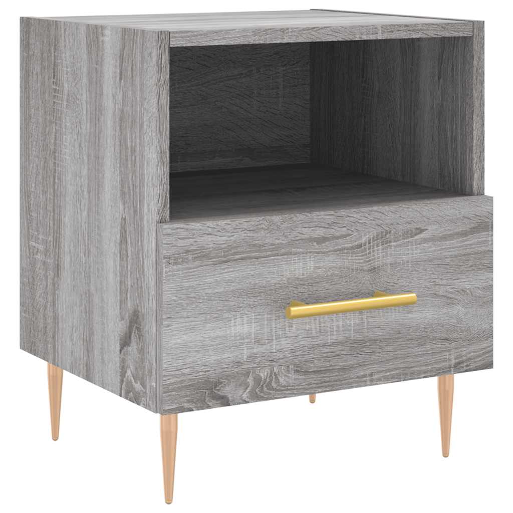 Nachtkastjes 2 st 40x35x47,5 cm bewerkt hout grijs sonoma eiken