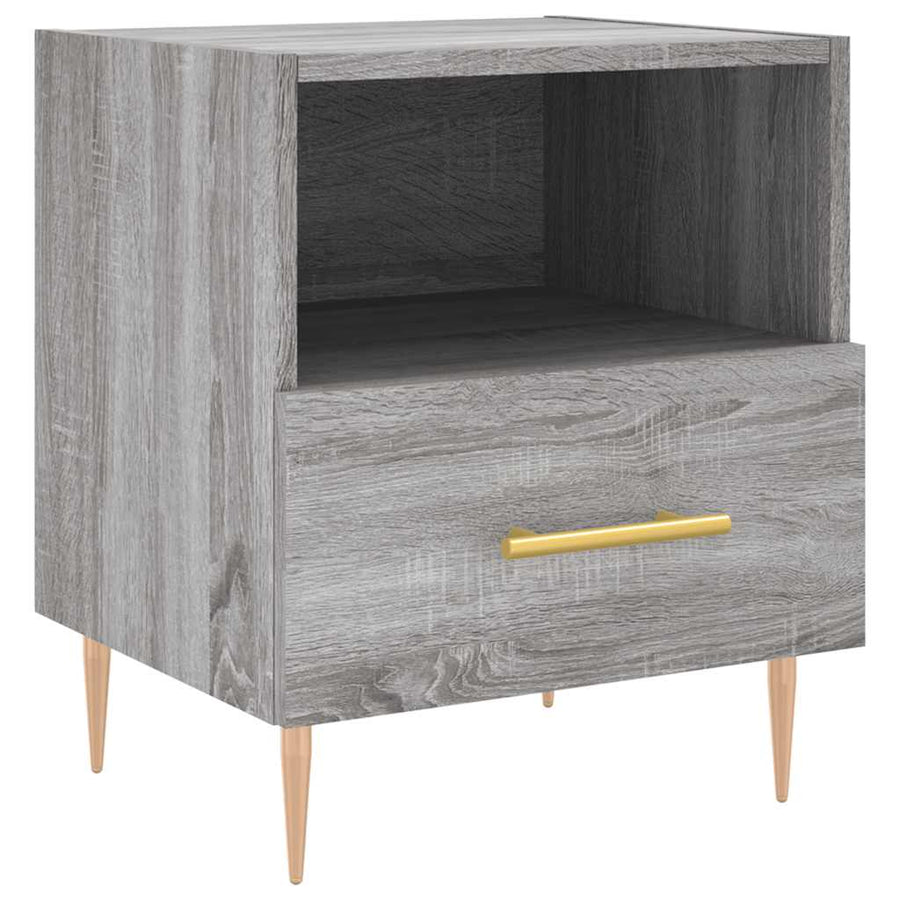 Nachtkastjes 2 st 40x35x47,5 cm bewerkt hout grijs sonoma eiken