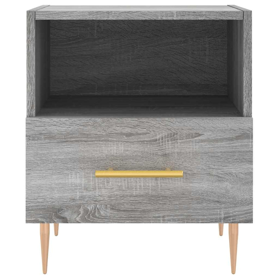 Nachtkastjes 2 st 40x35x47,5 cm bewerkt hout grijs sonoma eiken