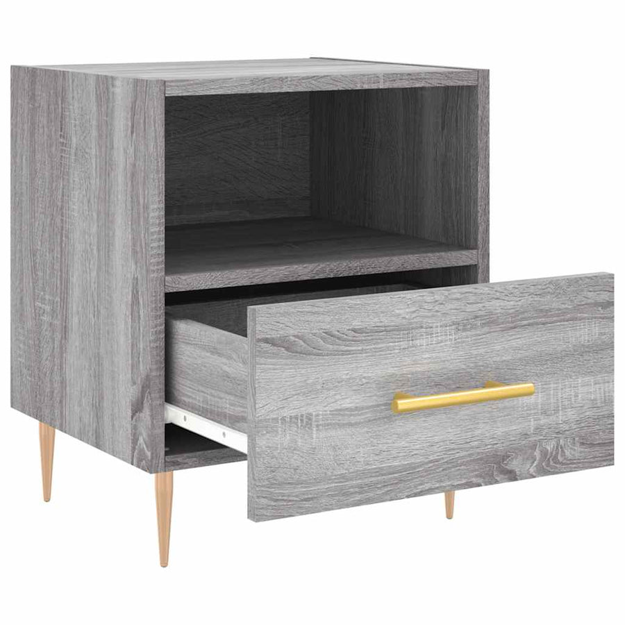 Nachtkastjes 2 st 40x35x47,5 cm bewerkt hout grijs sonoma eiken