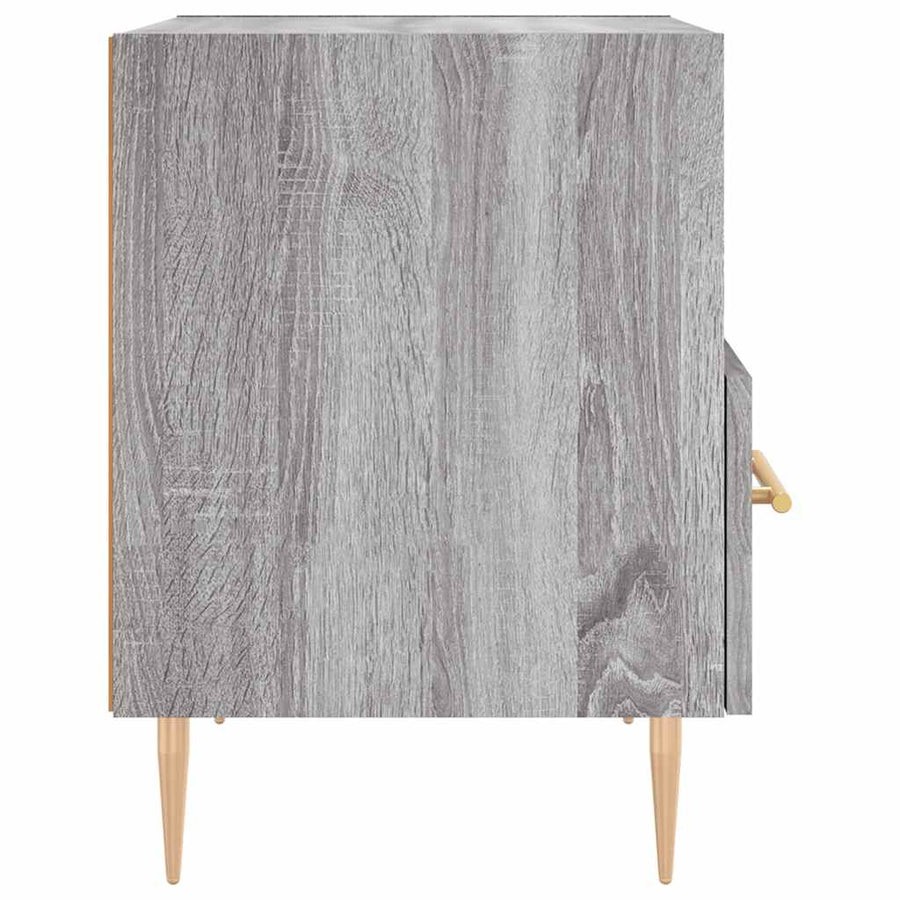 Nachtkastjes 2 st 40x35x47,5 cm bewerkt hout grijs sonoma eiken