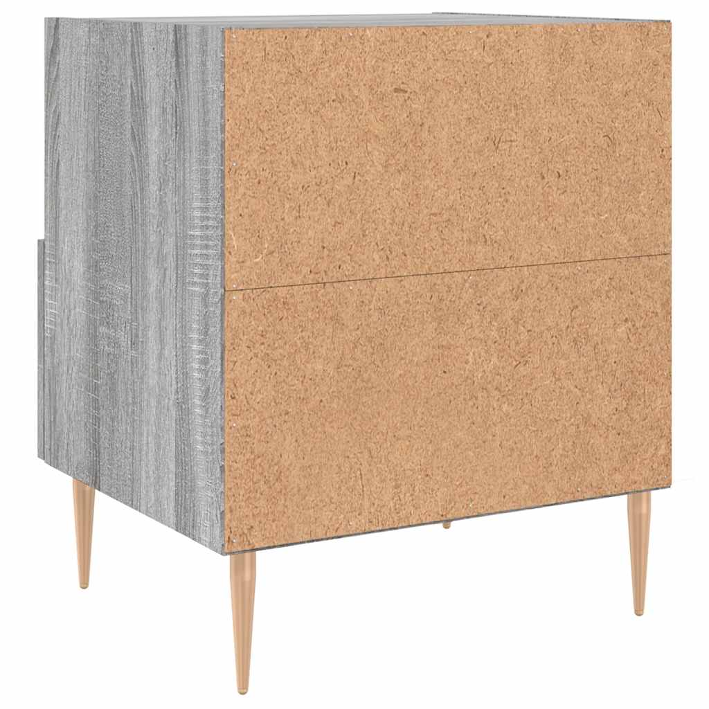 Nachtkastjes 2 st 40x35x47,5 cm bewerkt hout grijs sonoma eiken
