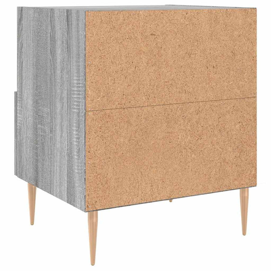 Nachtkastjes 2 st 40x35x47,5 cm bewerkt hout grijs sonoma eiken