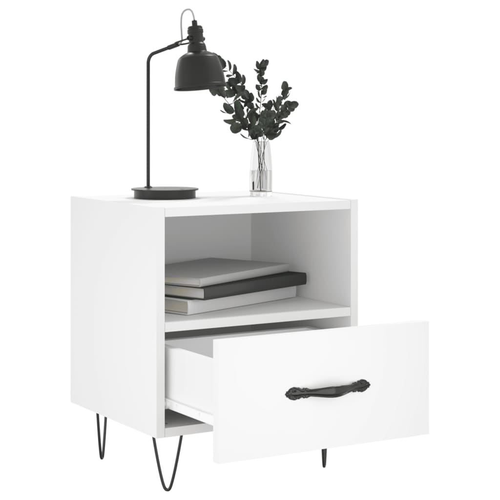 Nachtkastjes 40X35X47,5 Cm Bewerkt Hout 2 Wit