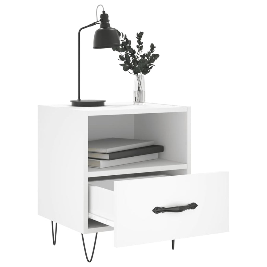 Nachtkastjes 40X35X47,5 Cm Bewerkt Hout 2 Wit