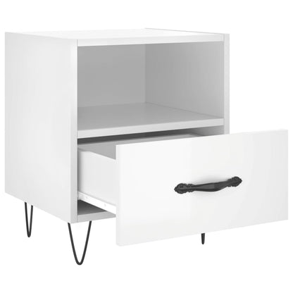Nachtkastjes 40X35X47,5 Cm Bewerkt Hout 2 Hoogglans wit
