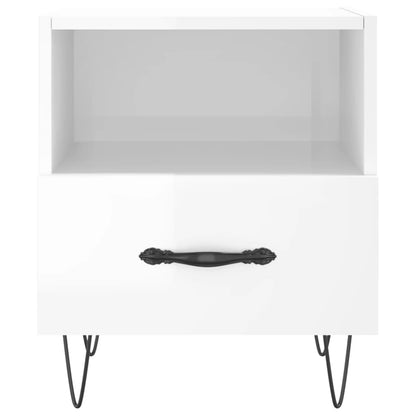 Nachtkastjes 40X35X47,5 Cm Bewerkt Hout 2 Hoogglans wit