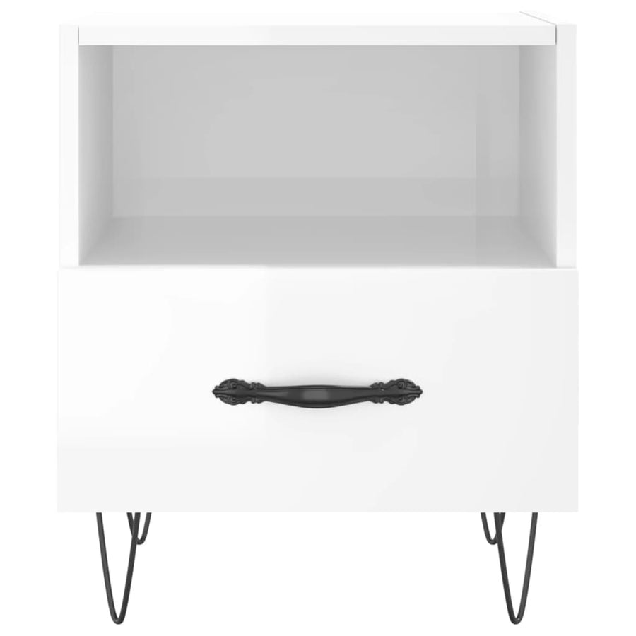 Nachtkastjes 40X35X47,5 Cm Bewerkt Hout 2 Hoogglans wit