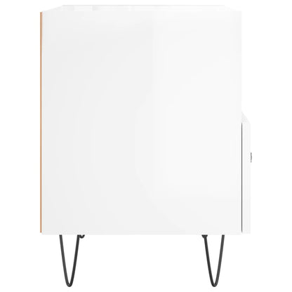 Nachtkastjes 40X35X47,5 Cm Bewerkt Hout 2 Hoogglans wit