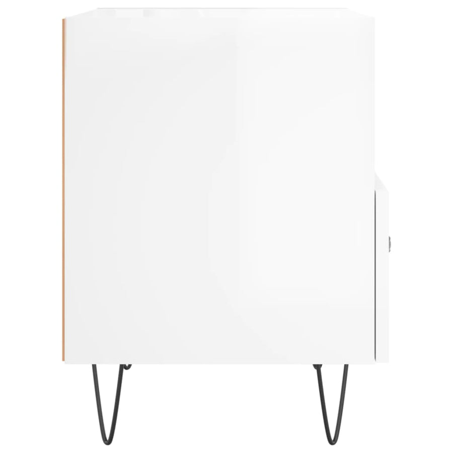 Nachtkastjes 40X35X47,5 Cm Bewerkt Hout 2 Hoogglans wit