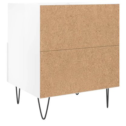 Nachtkastjes 40X35X47,5 Cm Bewerkt Hout 2 Hoogglans wit