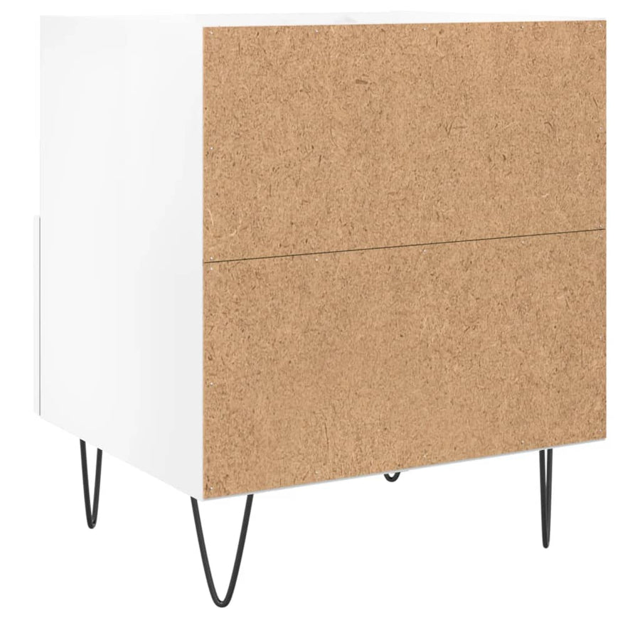 Nachtkastjes 40X35X47,5 Cm Bewerkt Hout 2 Hoogglans wit