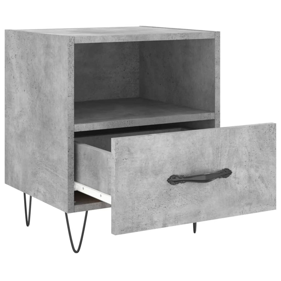 Nachtkastjes 40X35X47,5 Cm Bewerkt Hout 2 Betongrijs