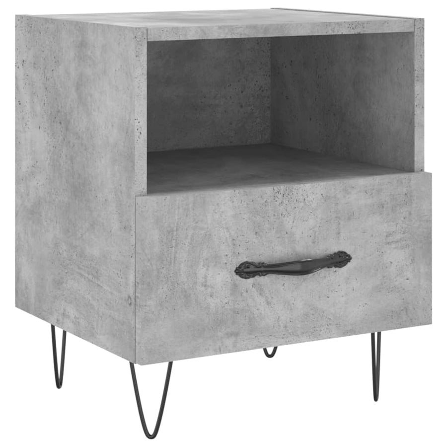 Nachtkastjes 40X35X47,5 Cm Bewerkt Hout 2 Betongrijs