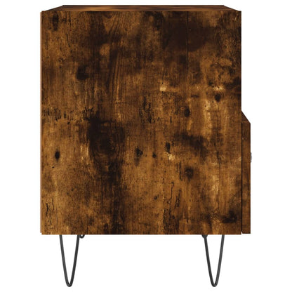 Nachtkastje 40X35X47,5 Cm Bewerkt Hout Kleurig 1 Gerookt eiken