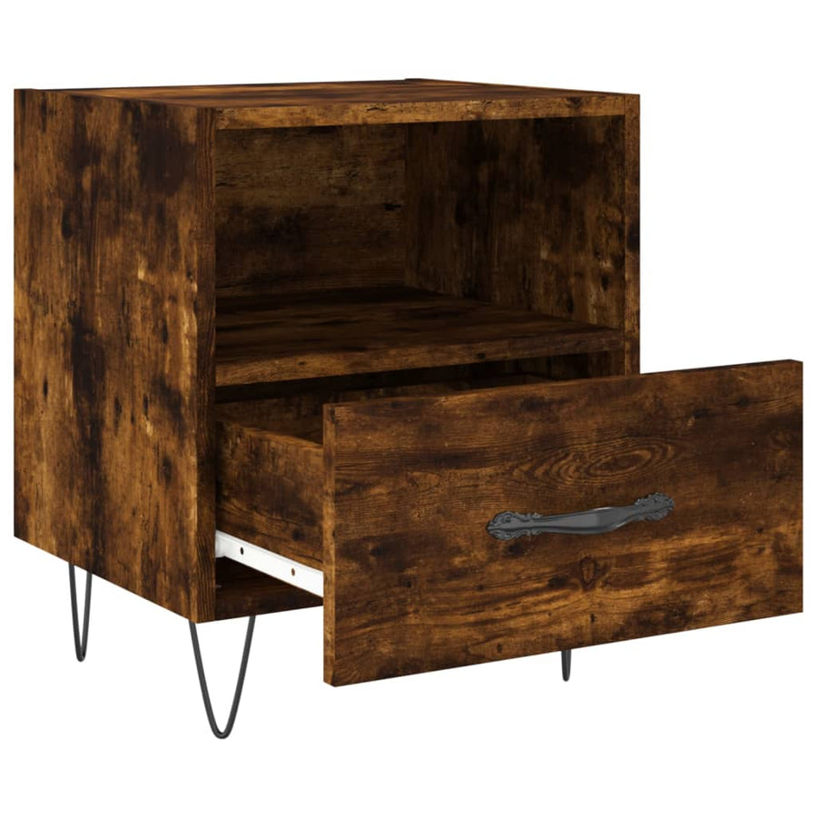 Nachtkastjes 40X35X47,5 Cm Bewerkt Hout Kleur 2 Gerookt eiken