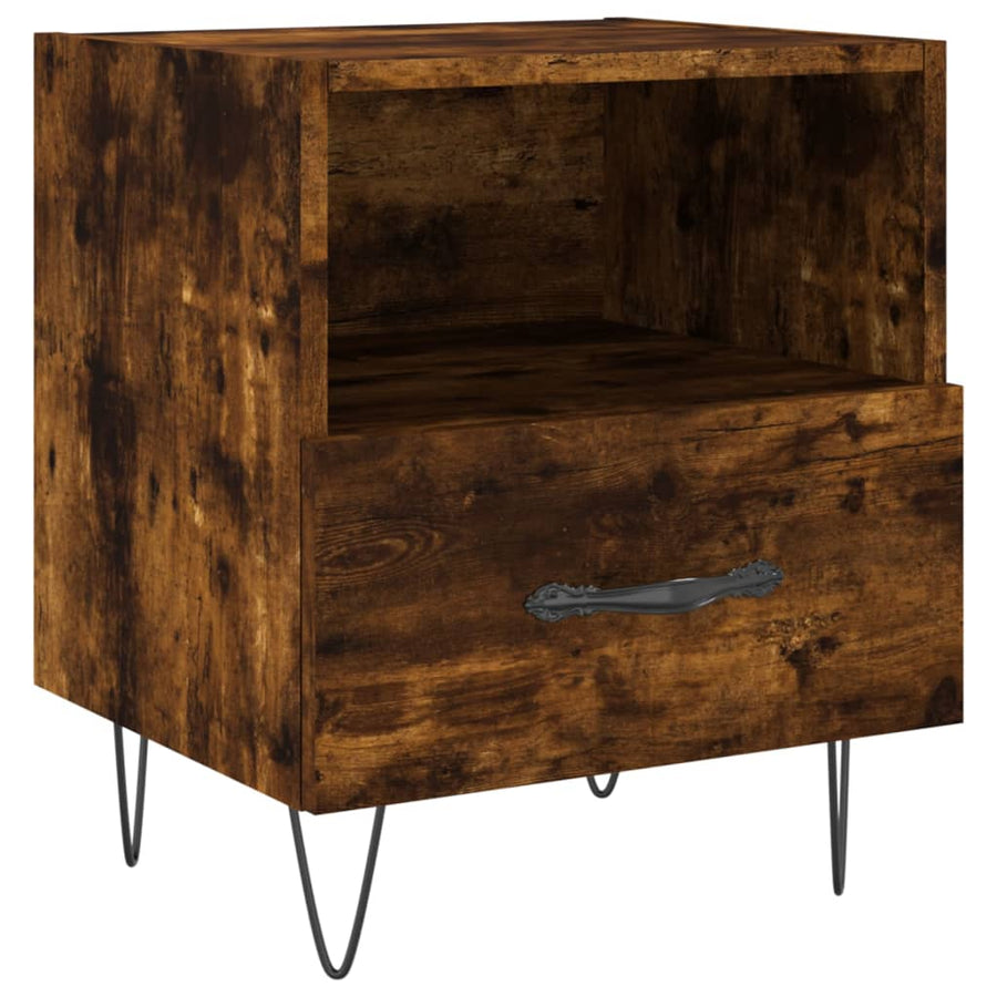 Nachtkastjes 40X35X47,5 Cm Bewerkt Hout Kleur 2 Gerookt eiken