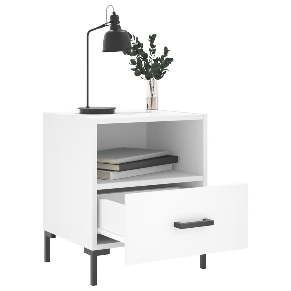 Nachtkastjes 40X35X47,5 Cm Bewerkt Hout 2 Wit