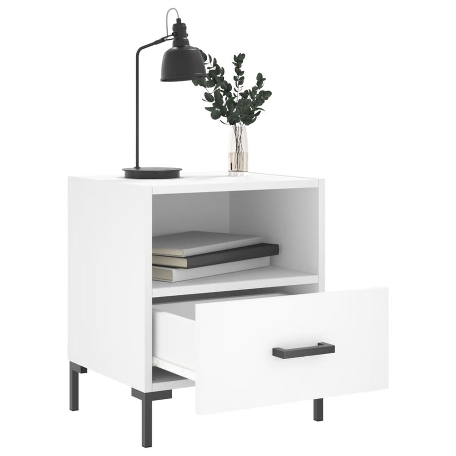 Nachtkastjes 40X35X47,5 Cm Bewerkt Hout 2 Wit