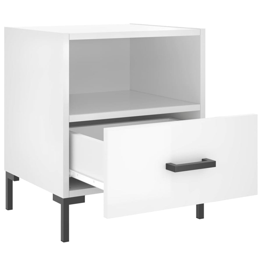 Nachtkastjes 40X35X47,5 Cm Bewerkt Hout 2 Hoogglans wit
