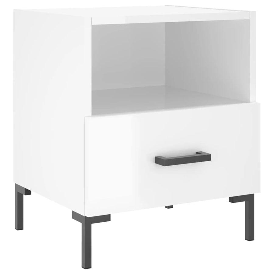 Nachtkastjes 40X35X47,5 Cm Bewerkt Hout 2 Hoogglans wit