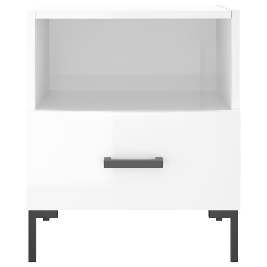 Nachtkastjes 40X35X47,5 Cm Bewerkt Hout 2 Hoogglans wit