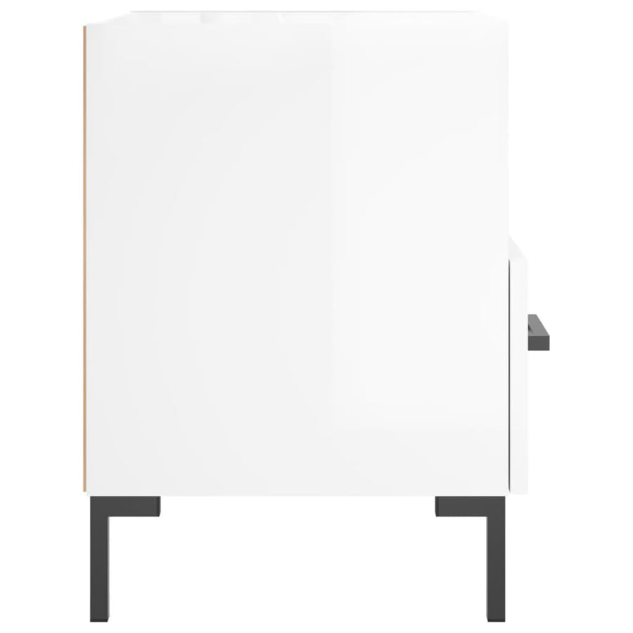 Nachtkastjes 40X35X47,5 Cm Bewerkt Hout 2 Hoogglans wit