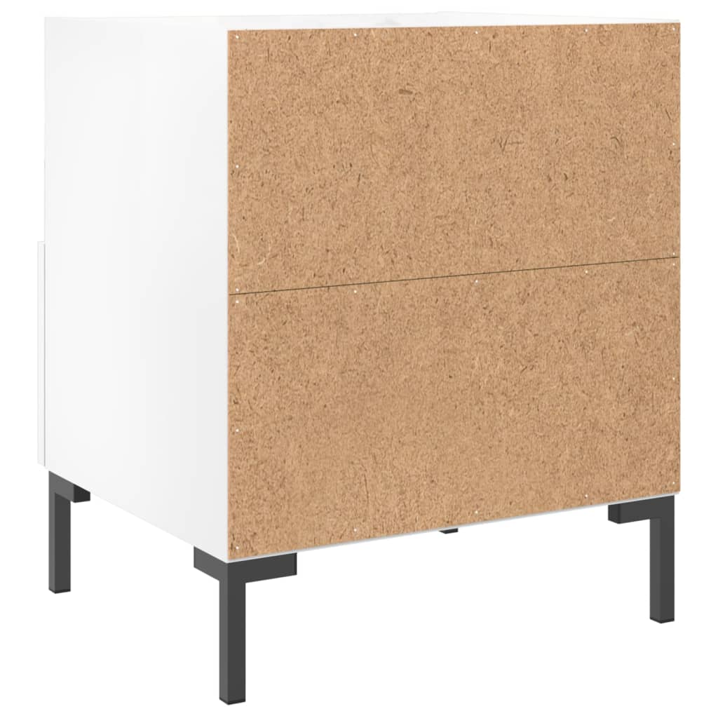 Nachtkastjes 40X35X47,5 Cm Bewerkt Hout 2 Hoogglans wit