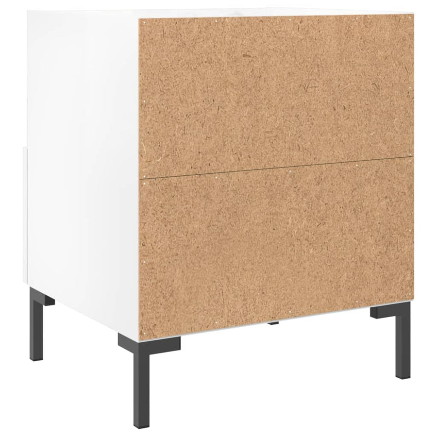 Nachtkastjes 40X35X47,5 Cm Bewerkt Hout 2 Hoogglans wit