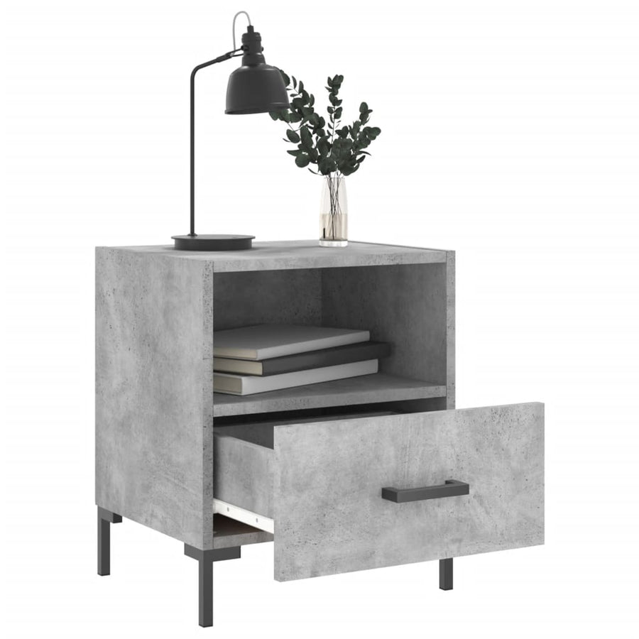 Nachtkastjes 40X35X47,5 Cm Bewerkt Hout 2 Betongrijs