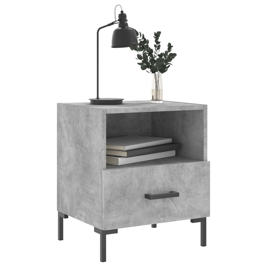 Nachtkastjes 40X35X47,5 Cm Bewerkt Hout 2 Betongrijs
