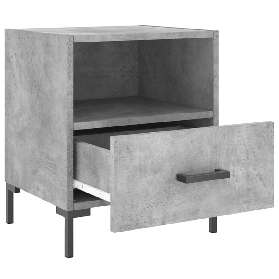 Nachtkastjes 40X35X47,5 Cm Bewerkt Hout 2 Betongrijs