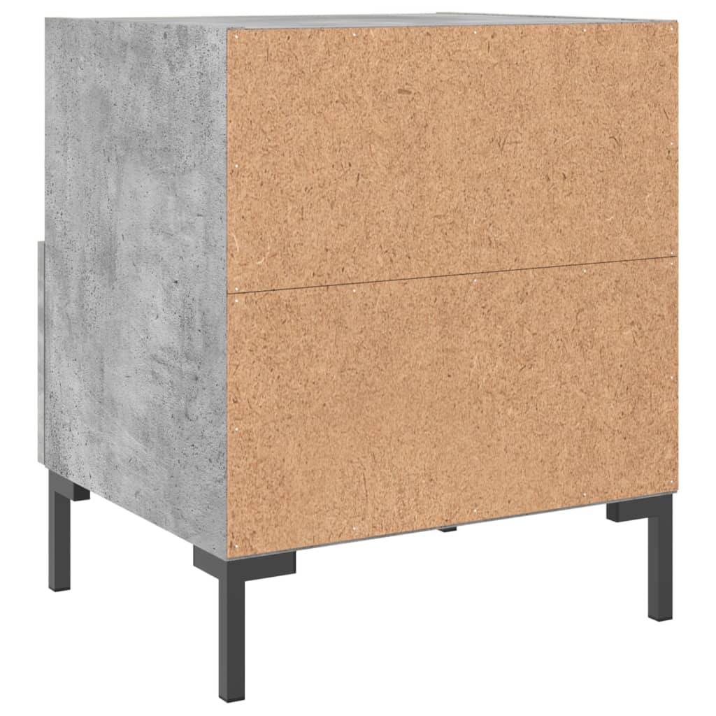 Nachtkastjes 40X35X47,5 Cm Bewerkt Hout 2 Betongrijs