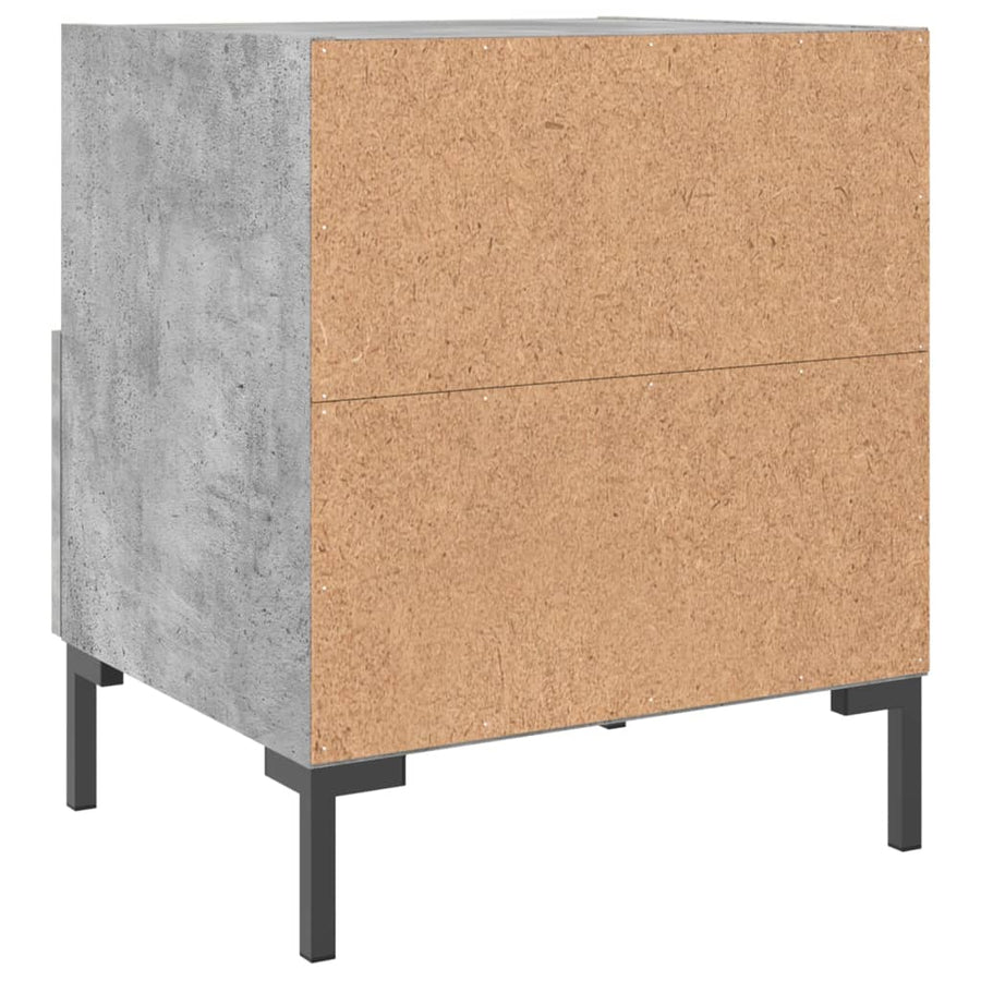 Nachtkastjes 40X35X47,5 Cm Bewerkt Hout 2 Betongrijs
