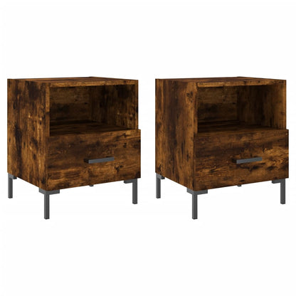 Nachtkastjes 40X35X47,5 Cm Bewerkt Hout Kleur 2 Gerookt eiken